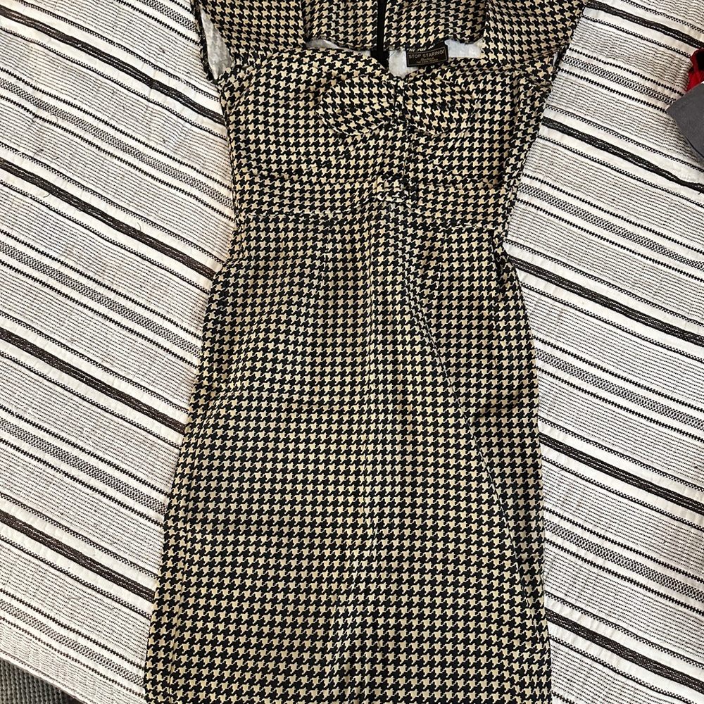 Stop Staring Black and Cream Strapless Dress